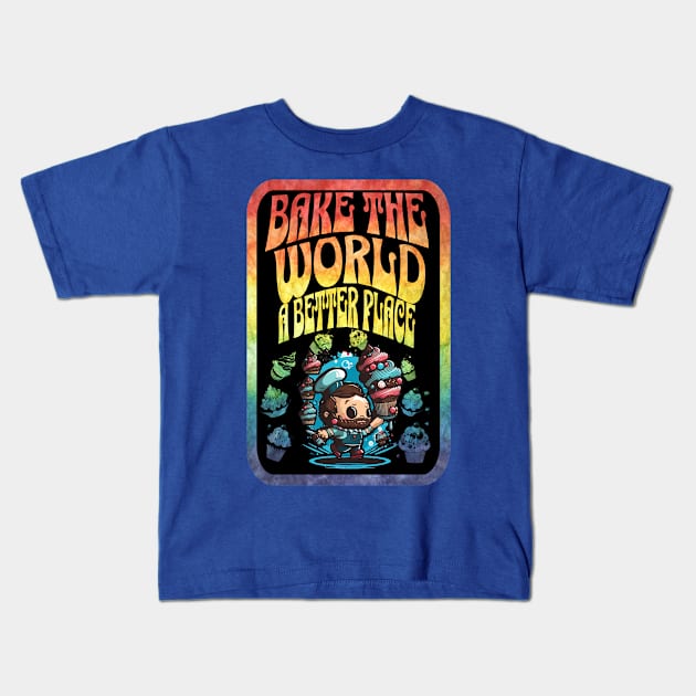 You Bake The World A Better Place | Cupcakes Kids T-Shirt by Depressed Bunny